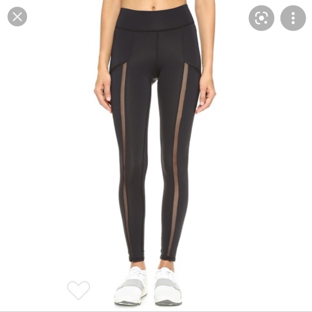 MICHI Black Mesh-Panel High-Waist Leggings